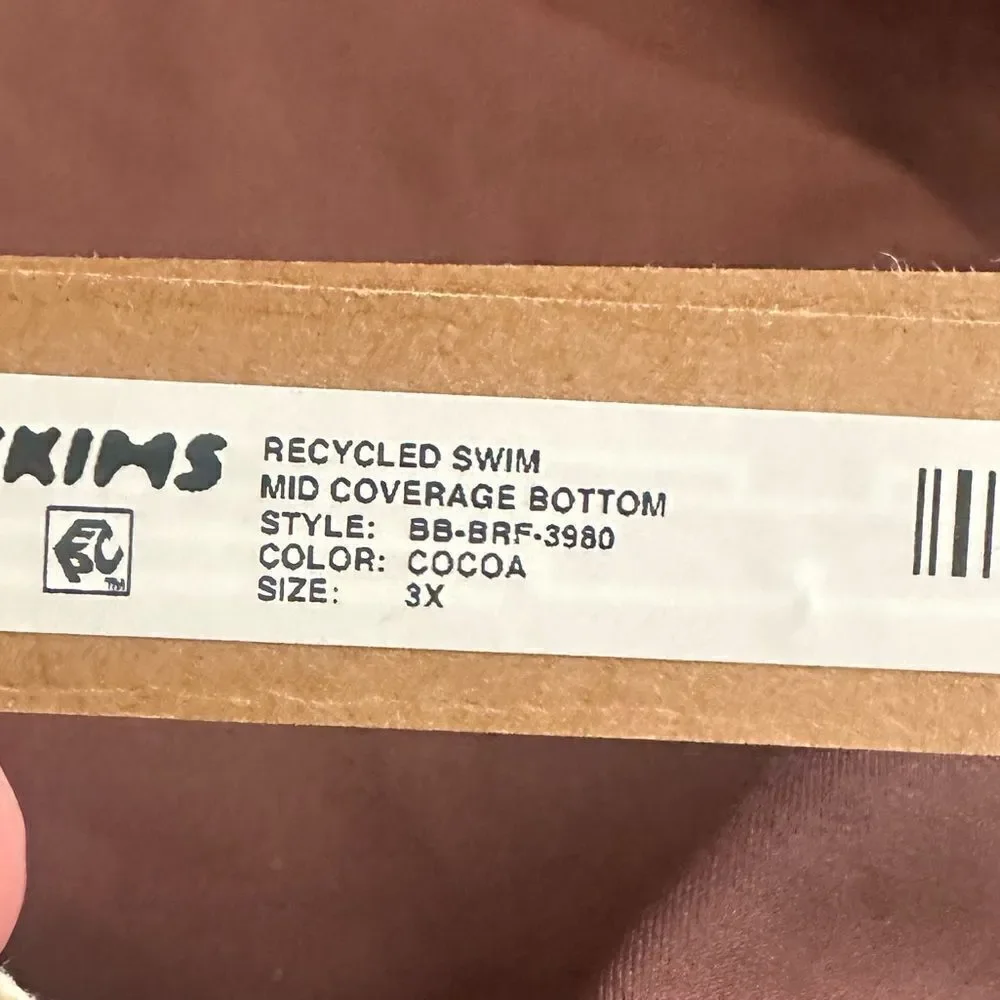 SKIMS NWT Recycled Swim Mid Coverage Swim Bottom Bikini Swim In Cocoa Brown
